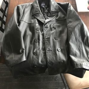 Mens Black Leather Coat